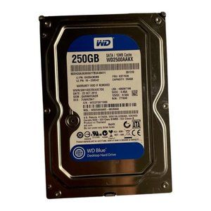 WD 250GB SATA, 16 MB Cache, WD2500AAKX - 08U6AA0 3.5" HDD, WD Blue Desktop Hard
